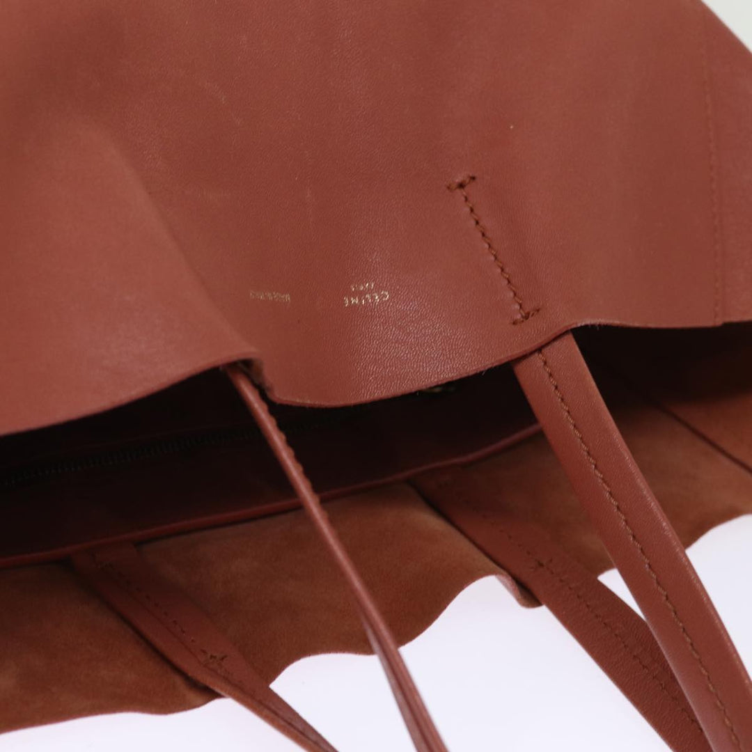 Celine Horizontal Cabas Tote Bag Leather Bordeaux Orange  ar11846