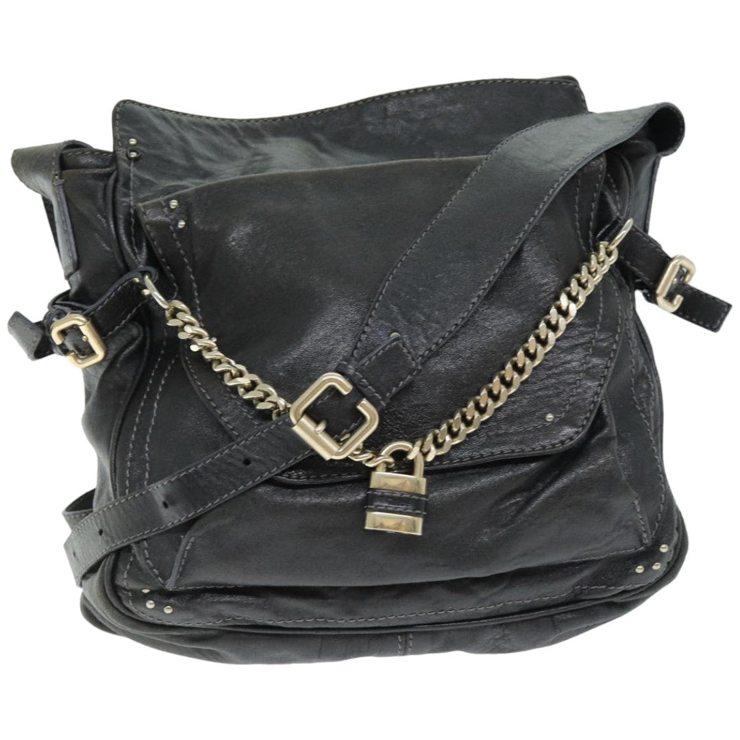 Chloe Shoulder Bag Leather Black ar11856