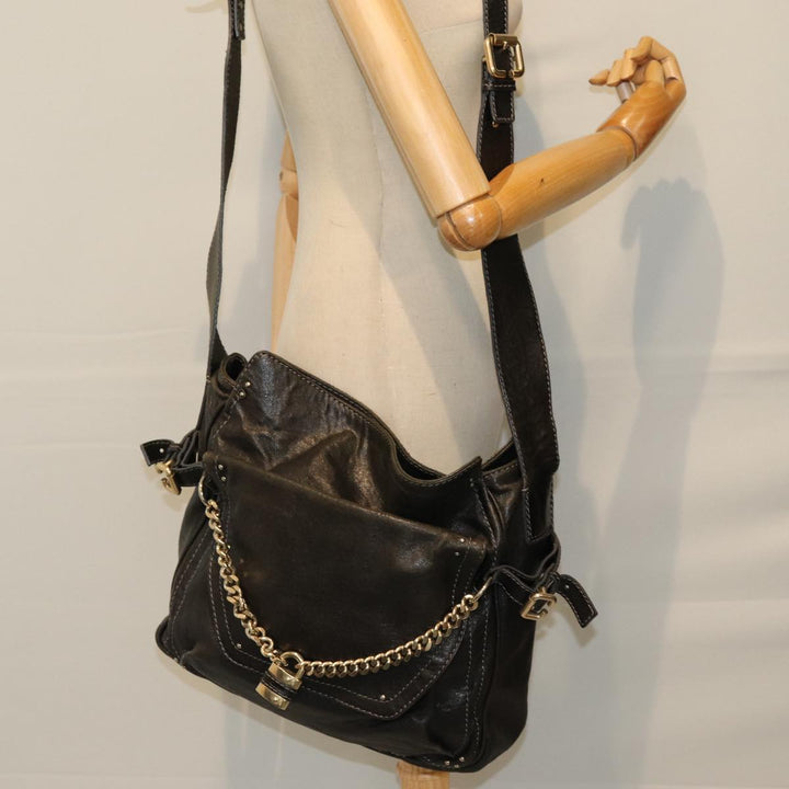 Chloe Shoulder Bag Leather Black ar11856