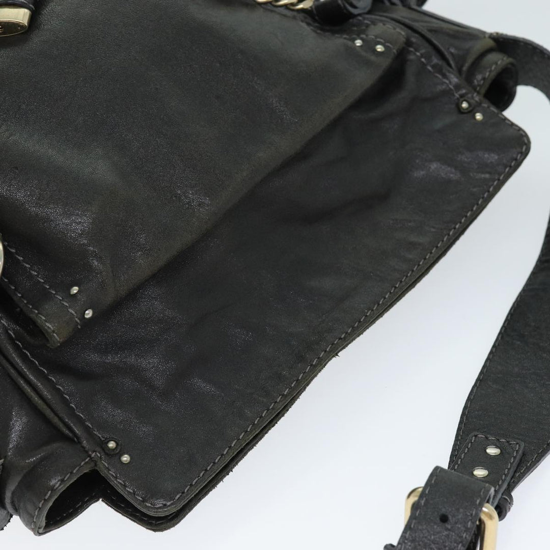 Chloe Shoulder Bag Leather Black ar11856