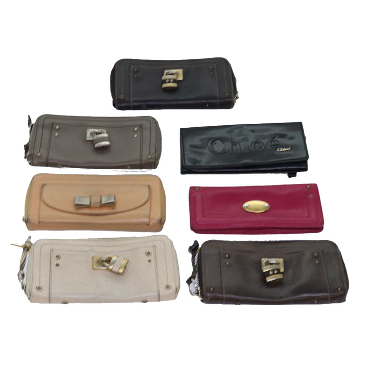 Chloe Wallet Leather 7Set Black Pink beige ar11900