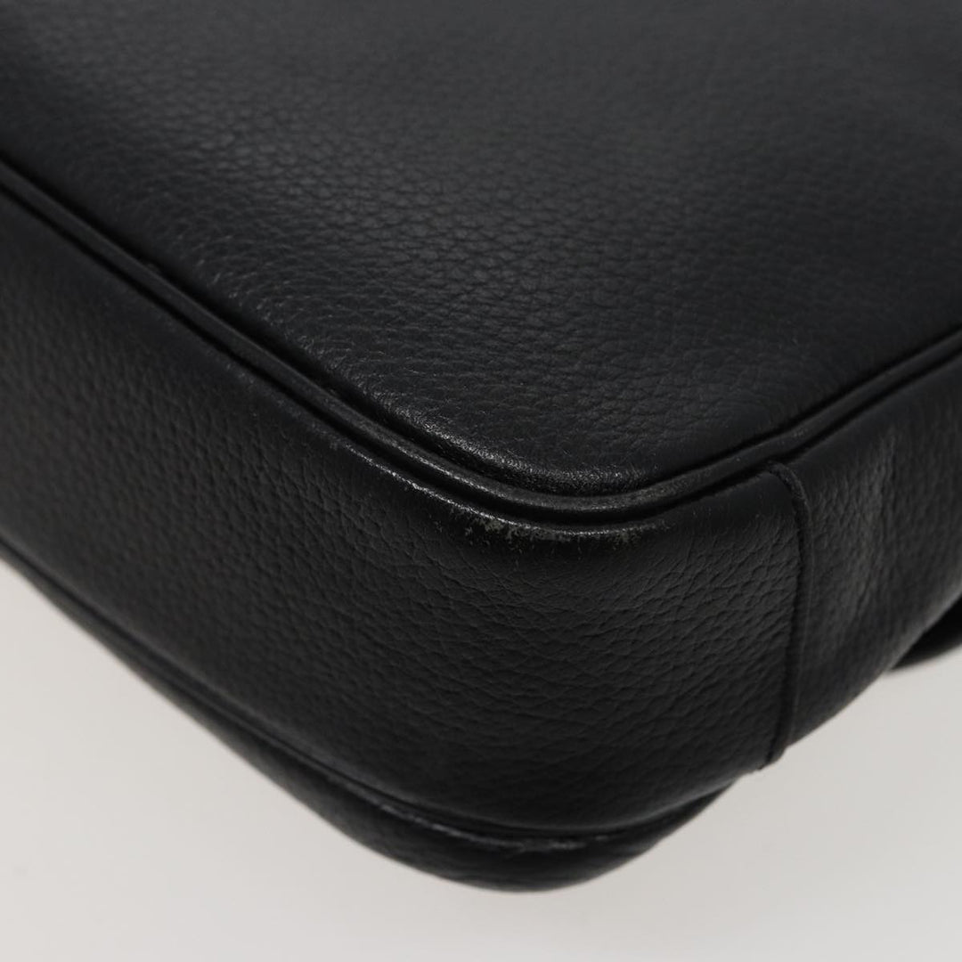 BurberrySs Shoulder Bag Leather Black Auth ar11985