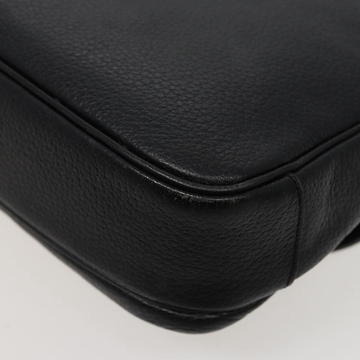 BurberrySs Shoulder Bag Leather Black Auth ar11985