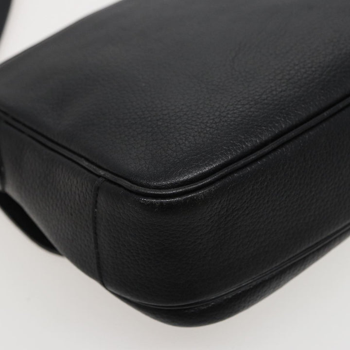 BurberrySs Shoulder Bag Leather Black Auth ar11985