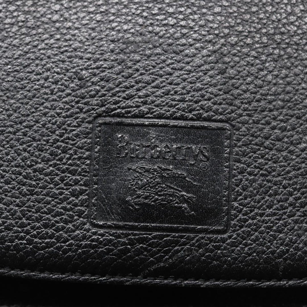 BurberrySs Shoulder Bag Leather Black Auth ar11985