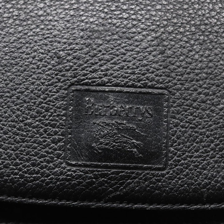 BurberrySs Shoulder Bag Leather Black Auth ar11985