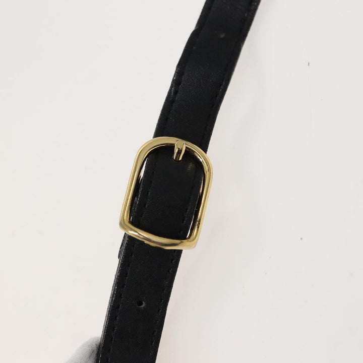 BurberrySs Shoulder Bag Leather Black Auth ar11985