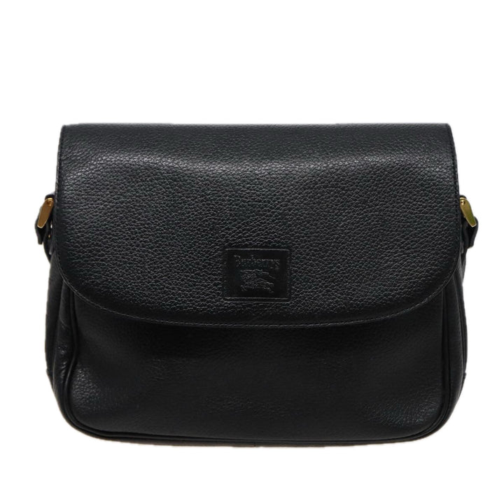BurberrySs Shoulder Bag Leather Black Auth ar11985