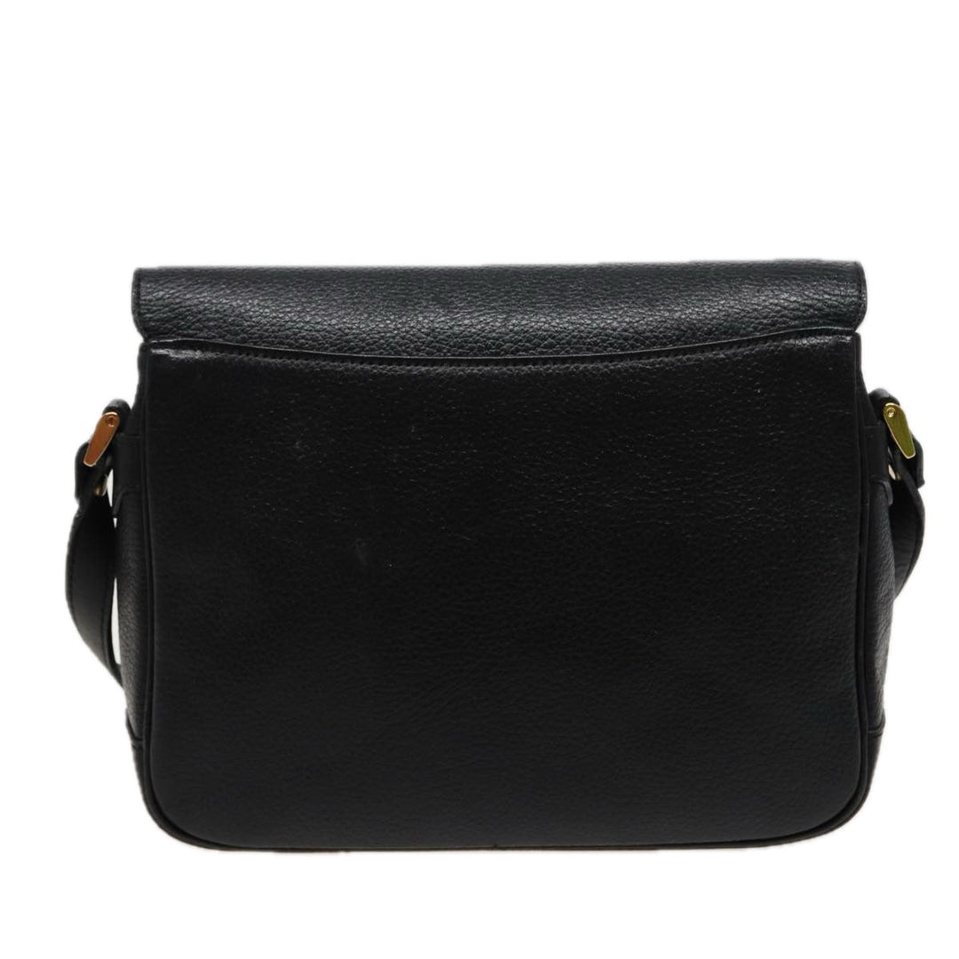 BurberrySs Shoulder Bag Leather Black Auth ar11985