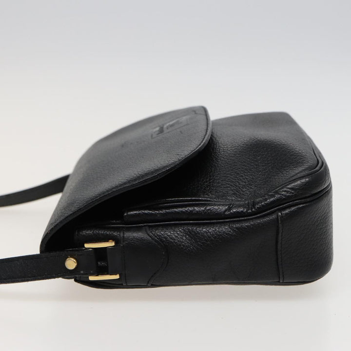 BurberrySs Shoulder Bag Leather Black Auth ar11985