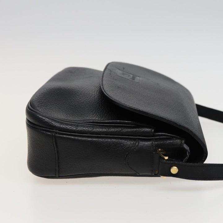 BurberrySs Shoulder Bag Leather Black Auth ar11985