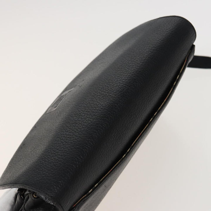 BurberrySs Shoulder Bag Leather Black Auth ar11985