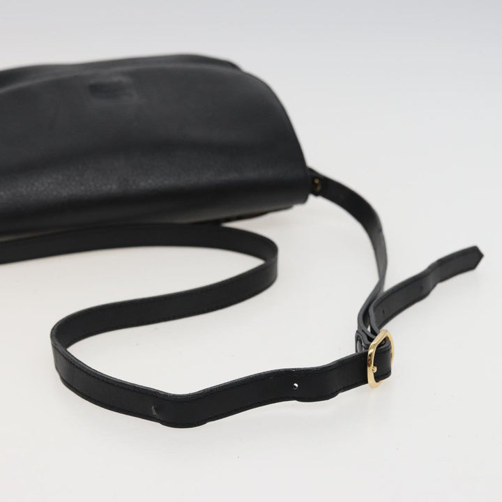 BurberrySs Shoulder Bag Leather Black Auth ar11985