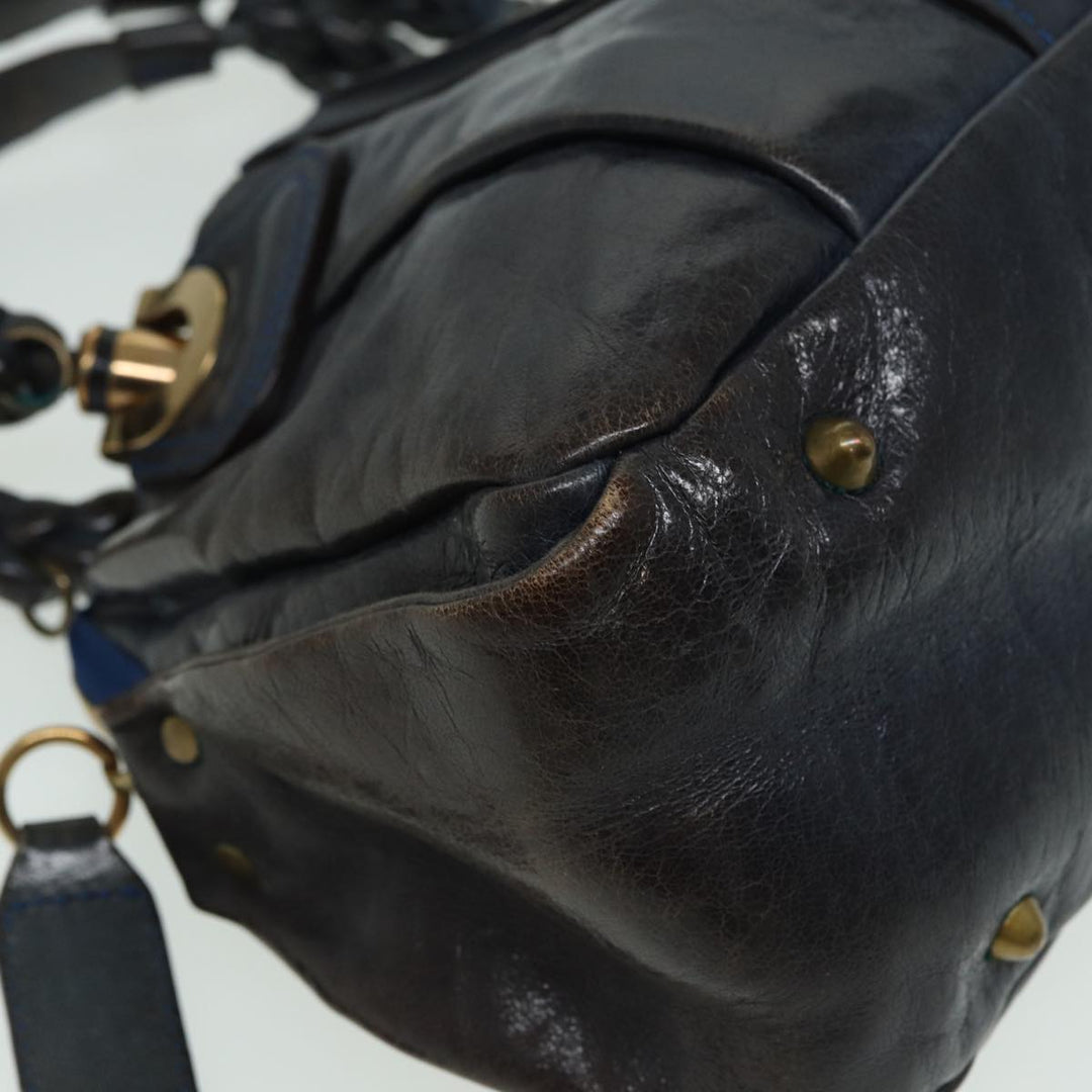 Chloe Hand Bag Leather Navy ar12061