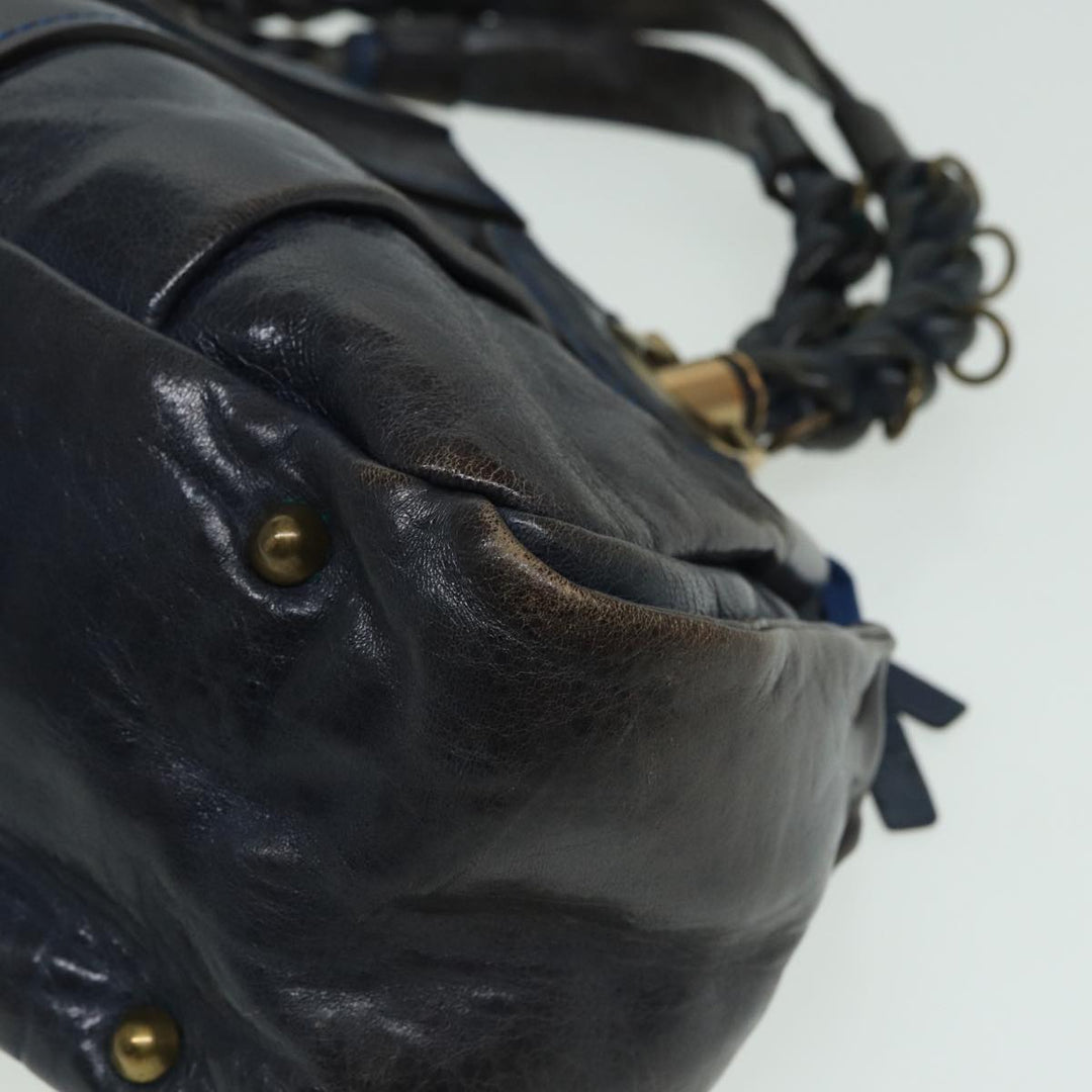 Chloe Hand Bag Leather Navy ar12061
