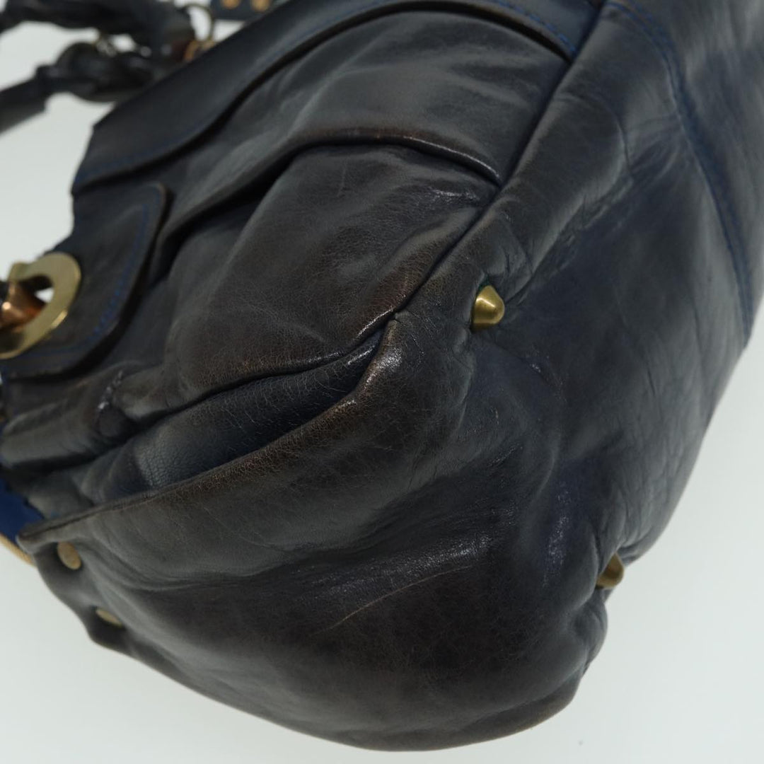Chloe Hand Bag Leather Navy ar12061