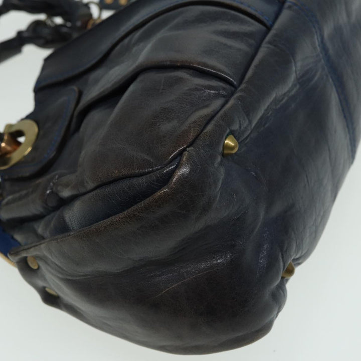 Chloe Hand Bag Leather Navy ar12061