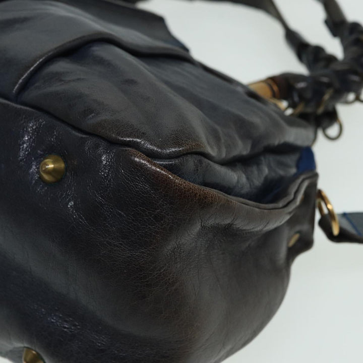 Chloe Hand Bag Leather Navy ar12061