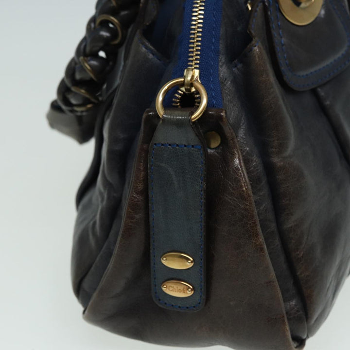 Chloe Hand Bag Leather Navy ar12061