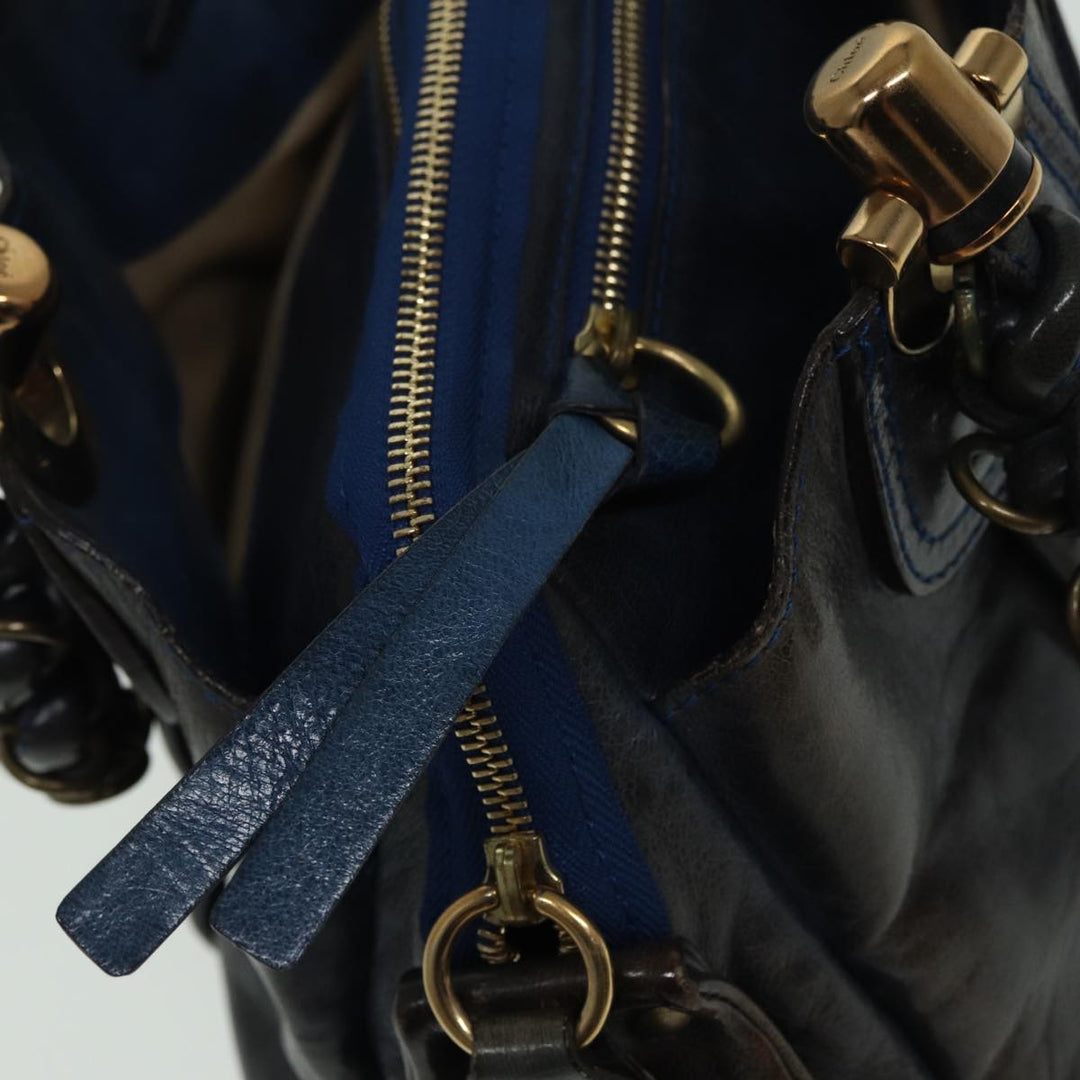 Chloe Hand Bag Leather Navy ar12061
