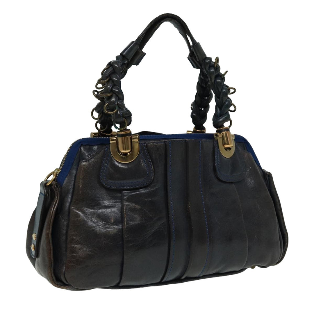 Chloe Hand Bag Leather Navy ar12061