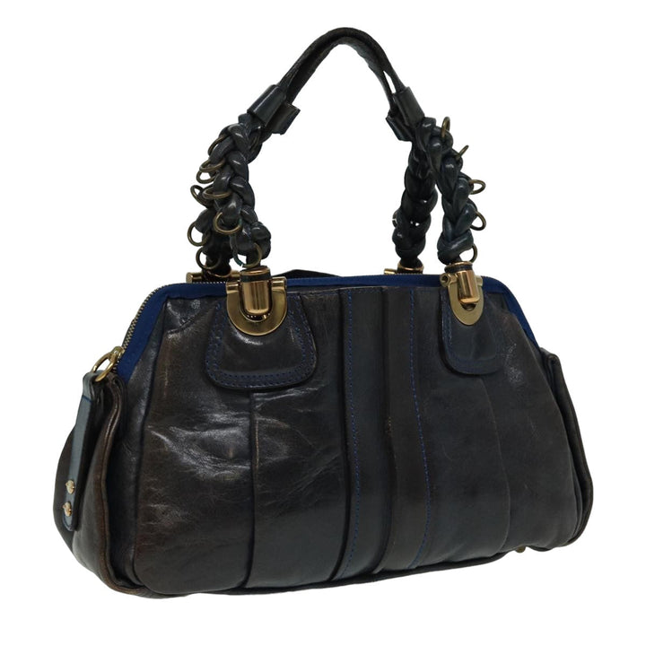 Chloe Hand Bag Leather Navy ar12061