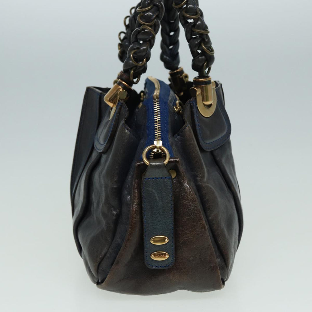 Chloe Hand Bag Leather Navy ar12061