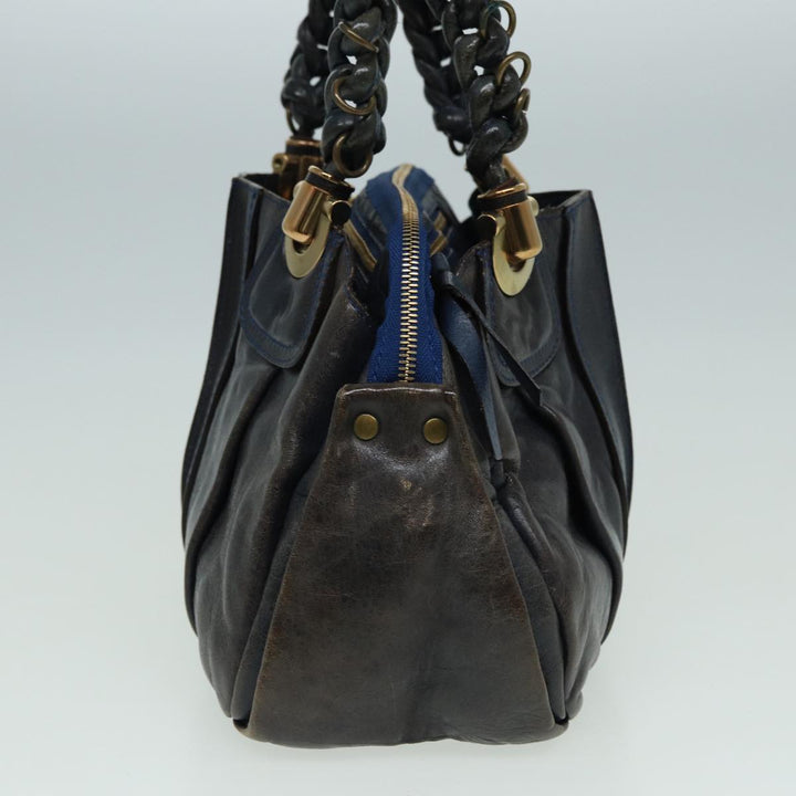 Chloe Hand Bag Leather Navy ar12061