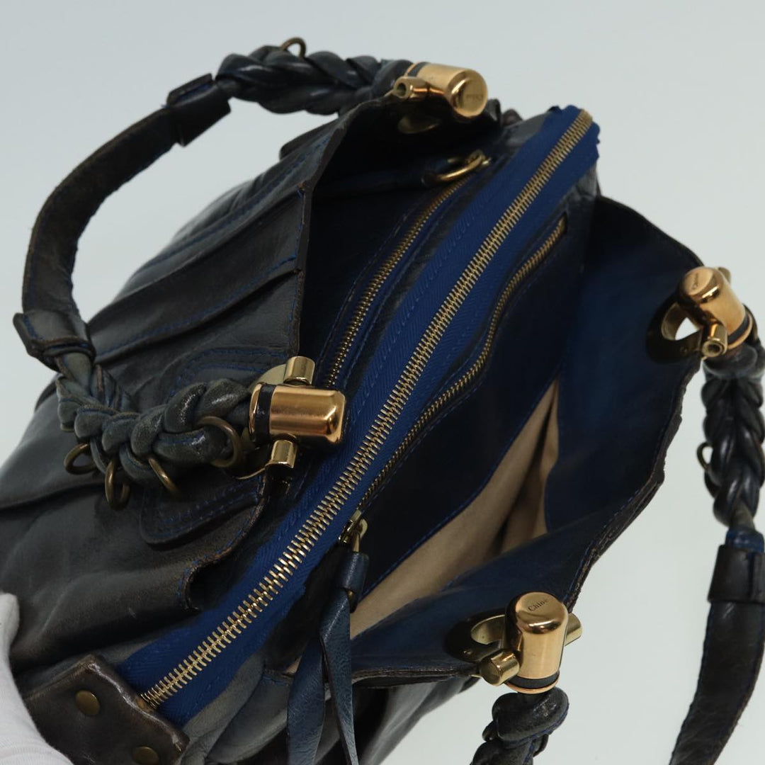 Chloe Hand Bag Leather Navy ar12061