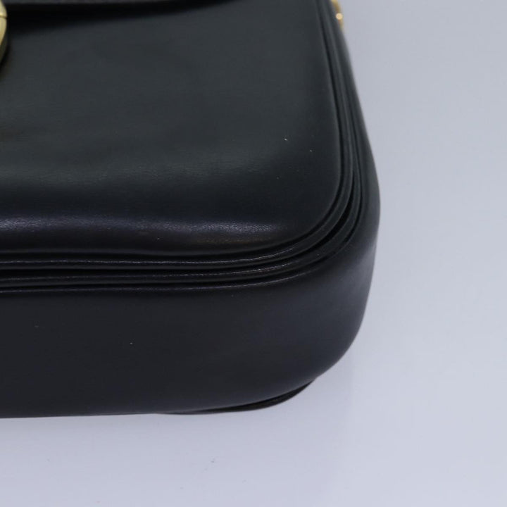 Celine Shoulder Bag Leather Black Auth ar12071