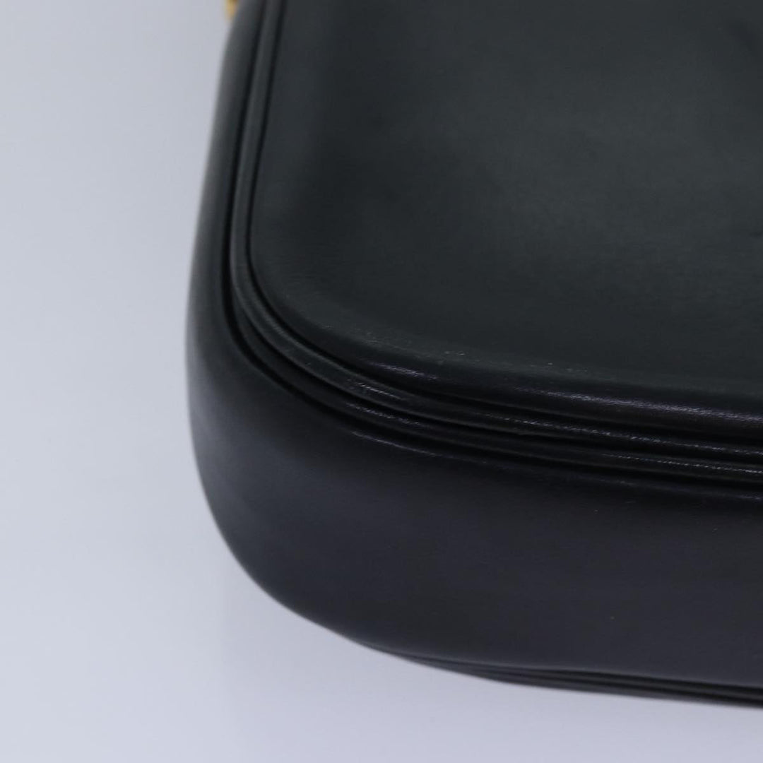 Celine Shoulder Bag Leather Black Auth ar12071