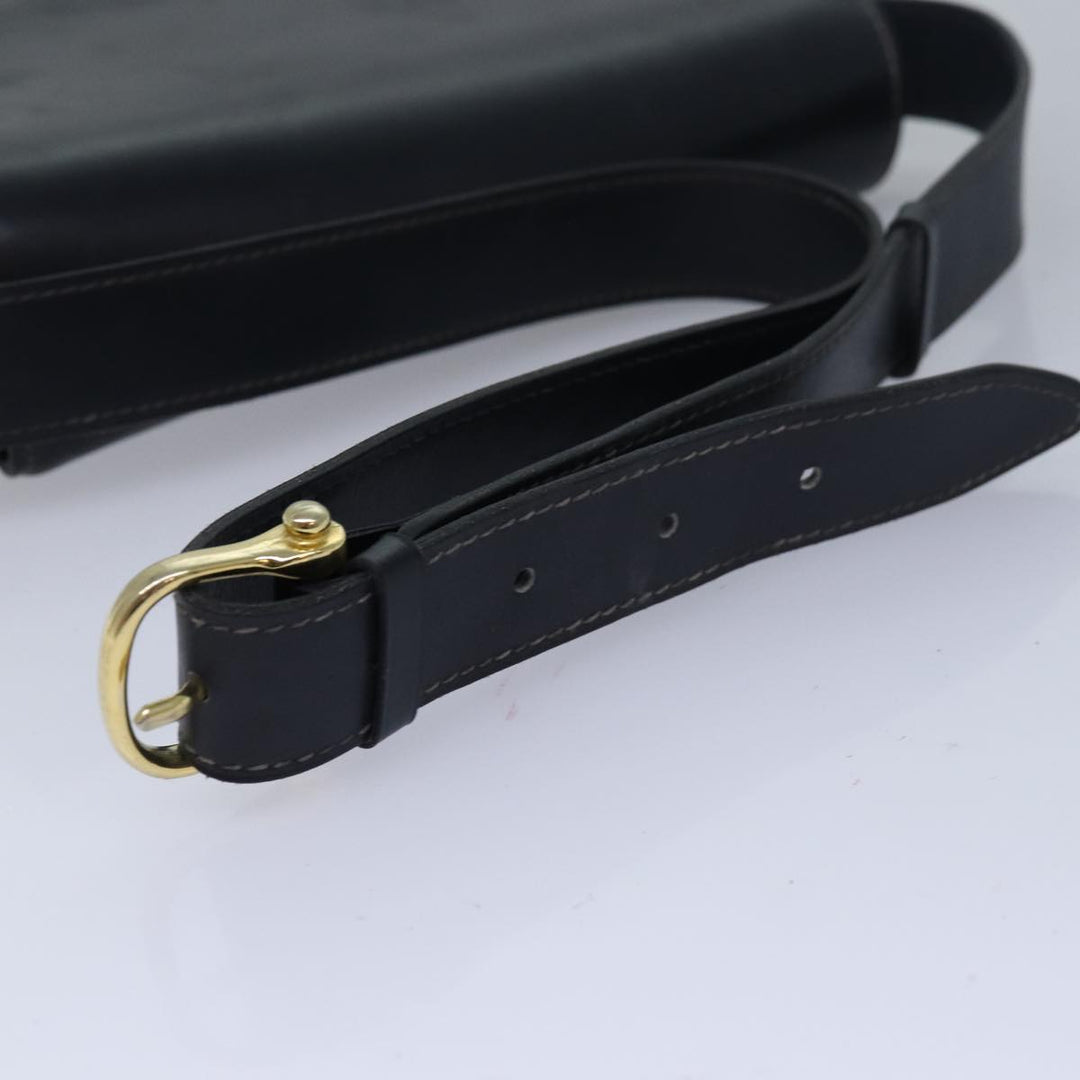 Celine Shoulder Bag Leather Black Auth ar12071