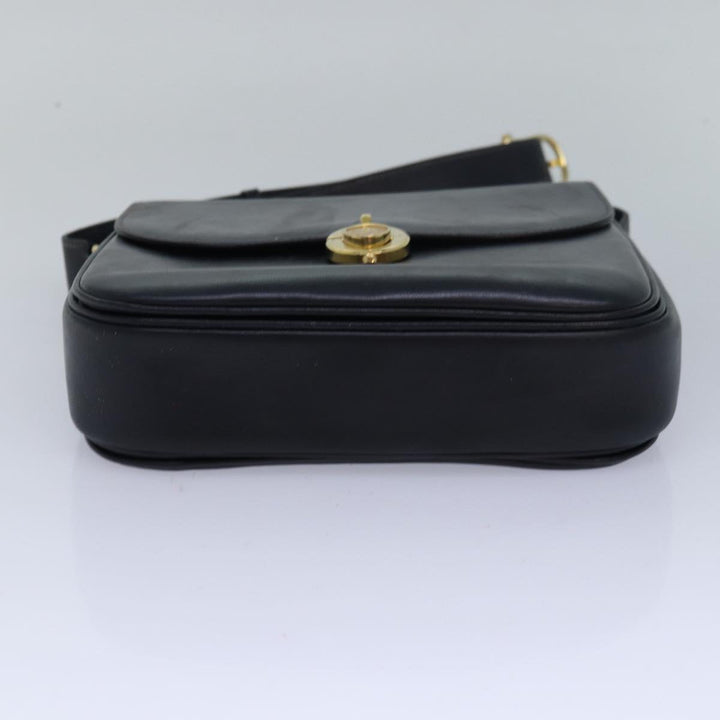 Celine Shoulder Bag Leather Black Auth ar12071