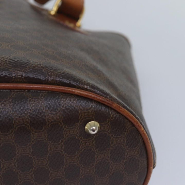 Celine Macadam Canvas Hand Bag PVC Leather Brown Auth ar12156