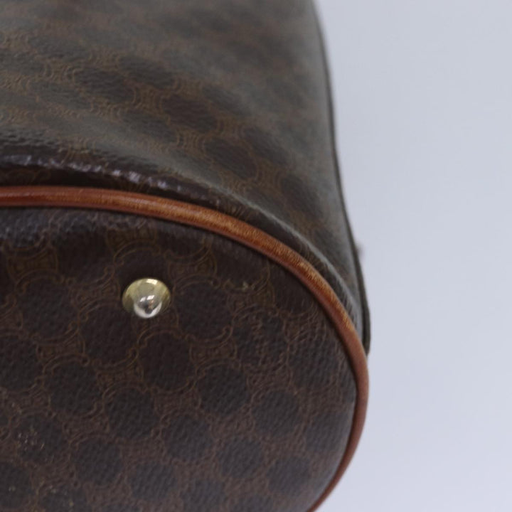 Celine Macadam Canvas Hand Bag PVC Leather Brown Auth ar12156
