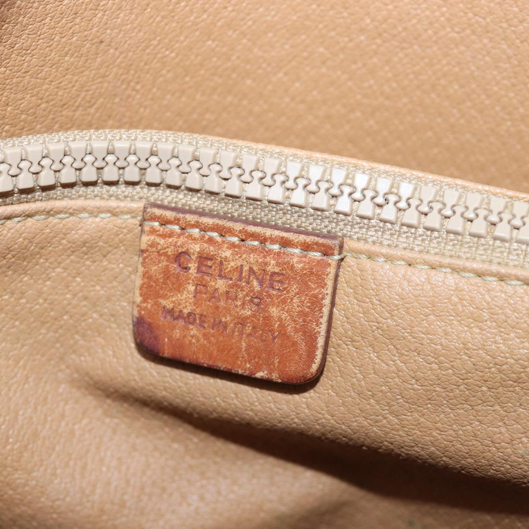 Celine Macadam Canvas Hand Bag PVC Leather Brown Auth ar12156