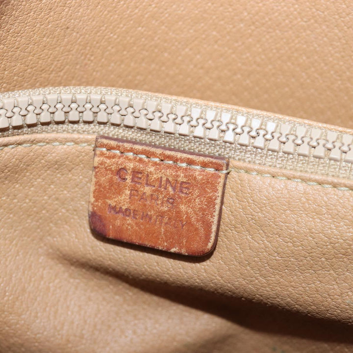 Celine Macadam Canvas Hand Bag PVC Leather Brown Auth ar12156