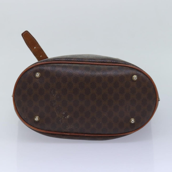 Celine Macadam Canvas Hand Bag PVC Leather Brown Auth ar12156