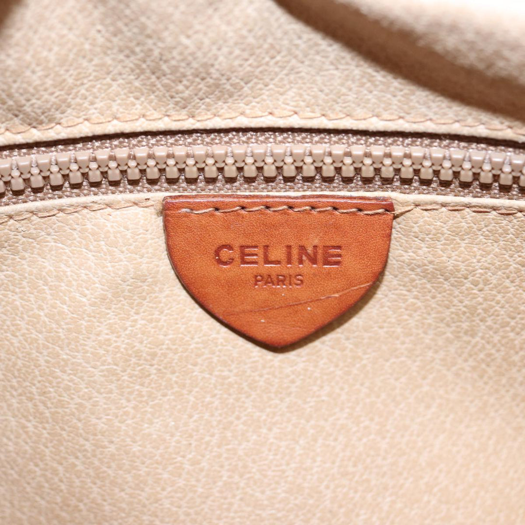 Celine Macadam Canvas Shoulder Bag PVC Leather Brown Auth ar12157