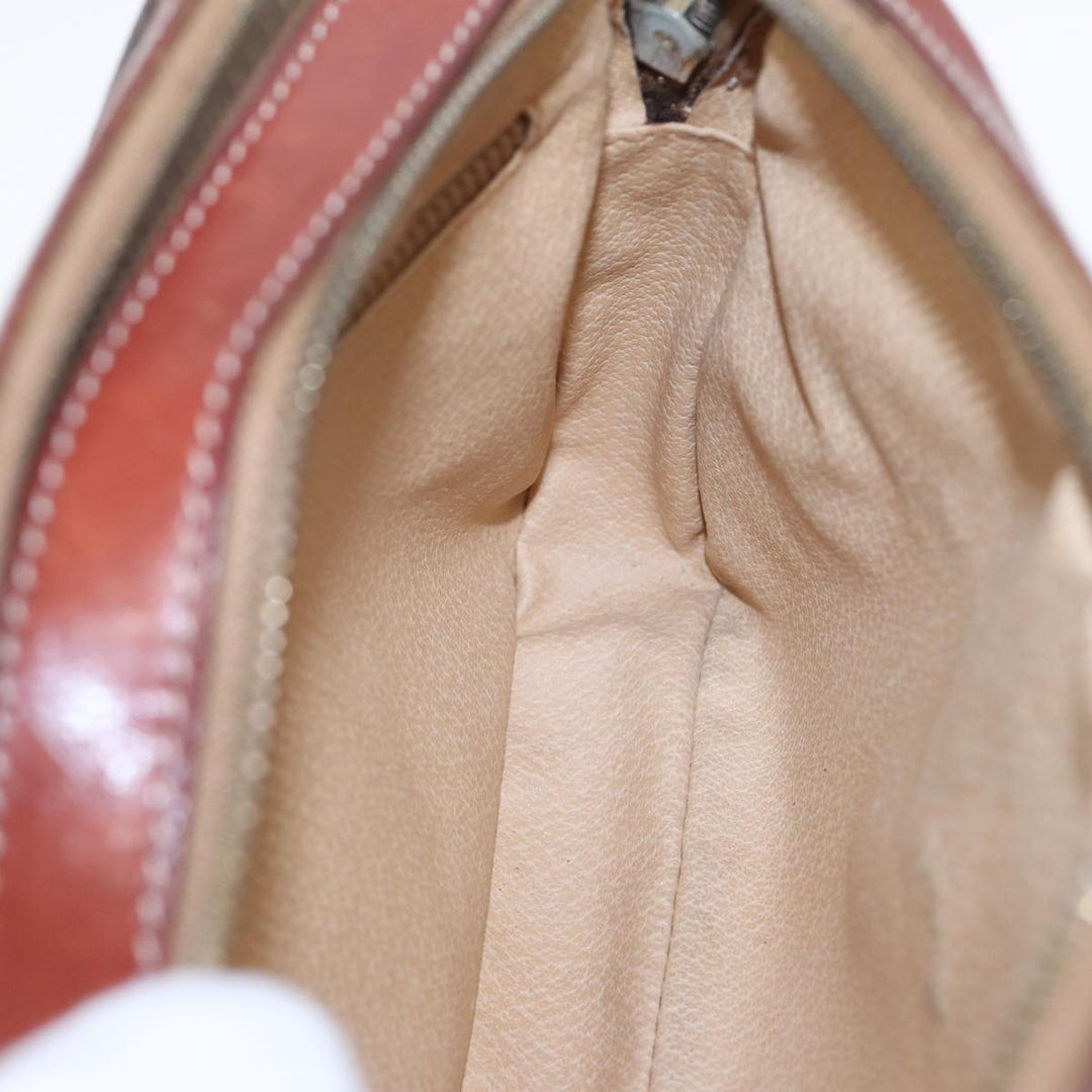 Celine Macadam Canvas Shoulder Bag PVC Leather Brown Auth ar12157