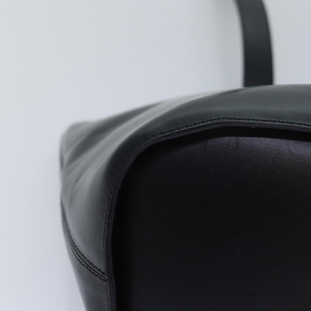 Celine Circle Hand Bag Leather Black Auth ar12160