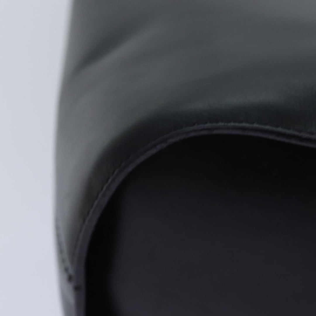 Celine Circle Hand Bag Leather Black Auth ar12160
