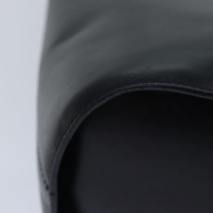 Celine Circle Hand Bag Leather Black Auth ar12160