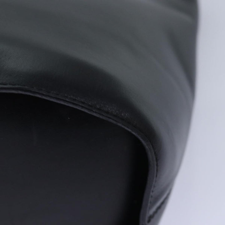 Celine Circle Hand Bag Leather Black Auth ar12160