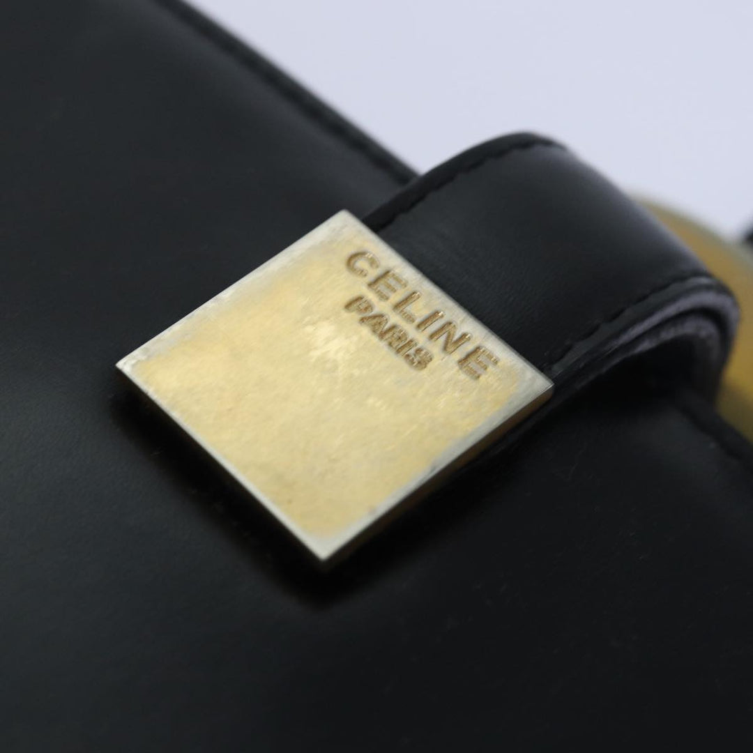 Celine Circle Hand Bag Leather Black Auth ar12160
