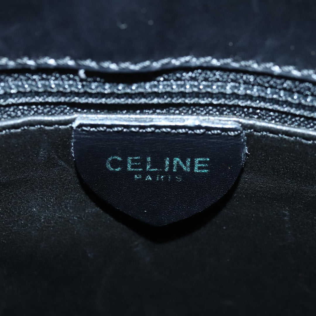 Celine Circle Hand Bag Leather Black Auth ar12160