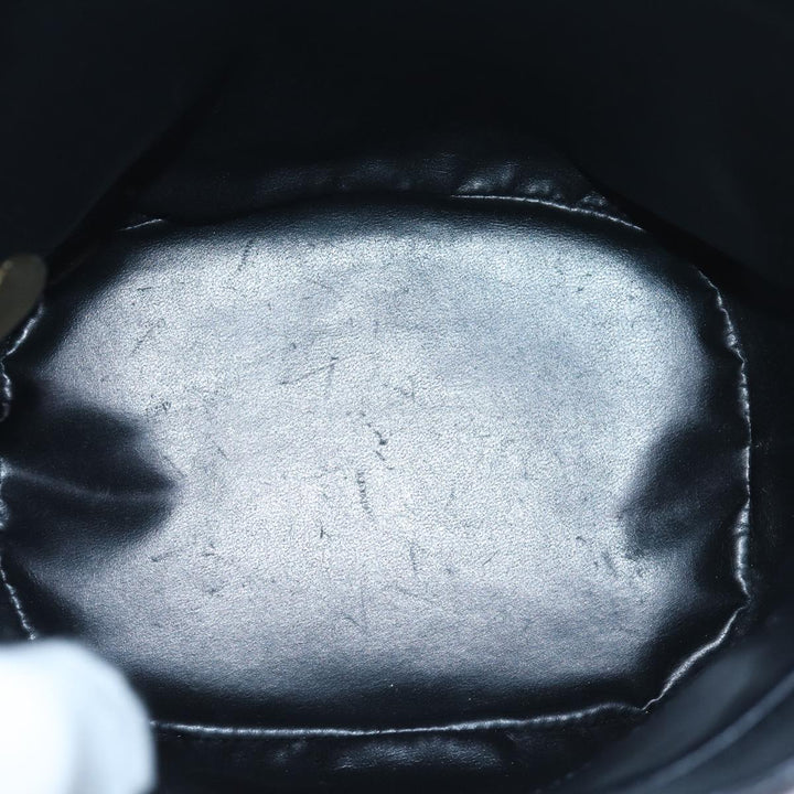 Celine Circle Hand Bag Leather Black Auth ar12160