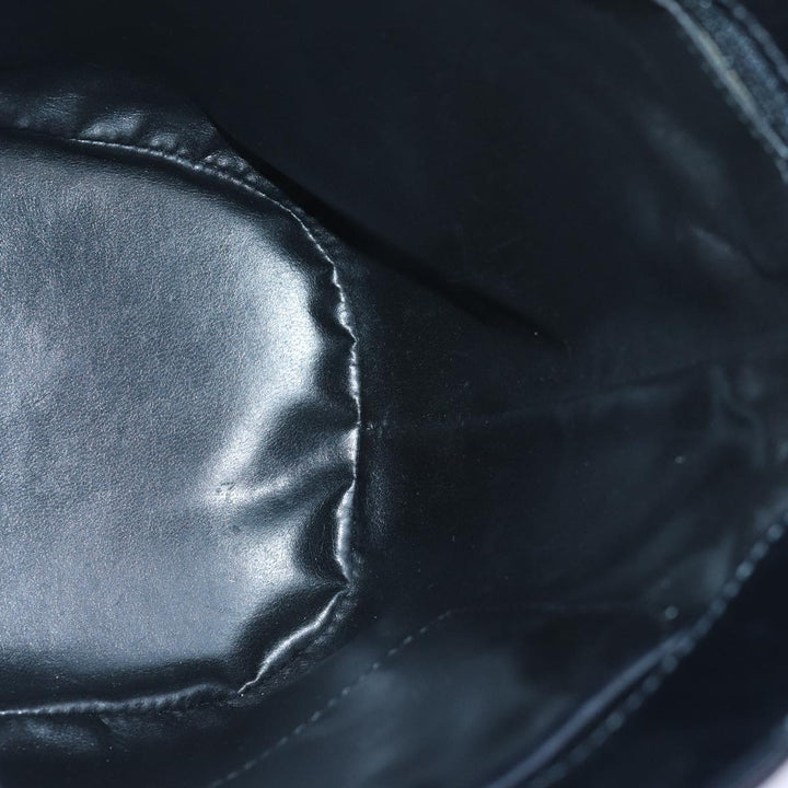 Celine Circle Hand Bag Leather Black Auth ar12160