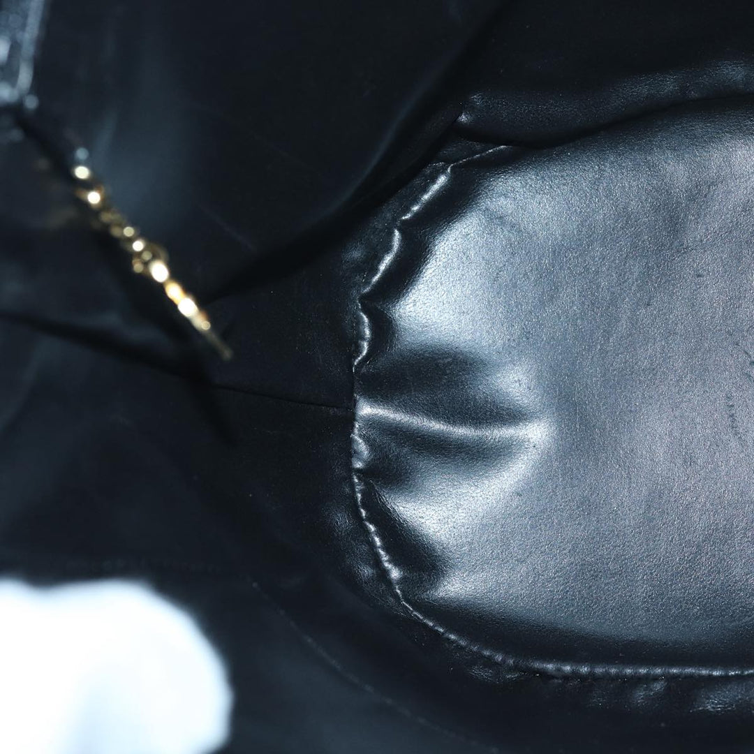 Celine Circle Hand Bag Leather Black Auth ar12160