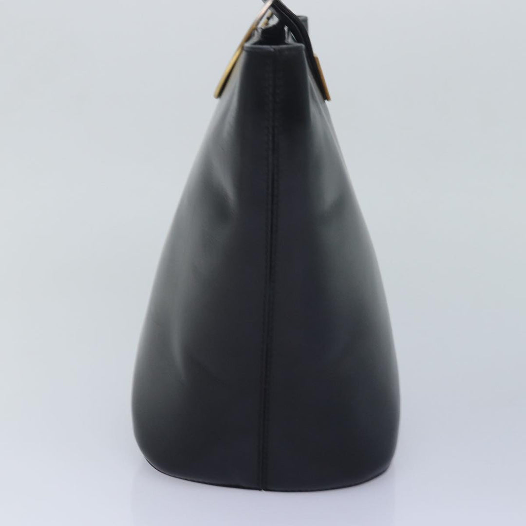Celine Circle Hand Bag Leather Black Auth ar12160